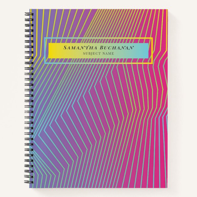Carnet Grille de points de Motif rose personnalisée (Devant)