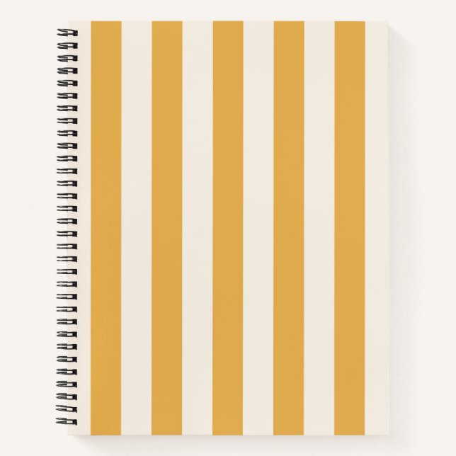 Carnet Grilles Verticales Moutarde Jaune Et Blanc Gratté (Devant)