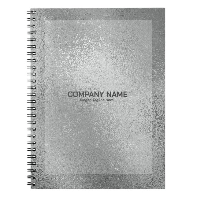 Carnet Gris argenté brillant brillant texture en verre (Devant)