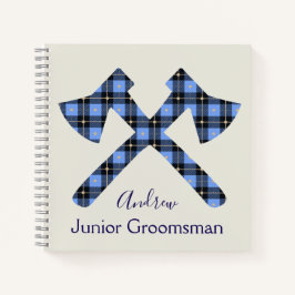 Carnet Gris et bleu Junior Groomsman plaid ax