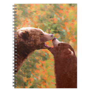 Carnet Grizzly Bear Mom and Cub Painting - Wildlife Art