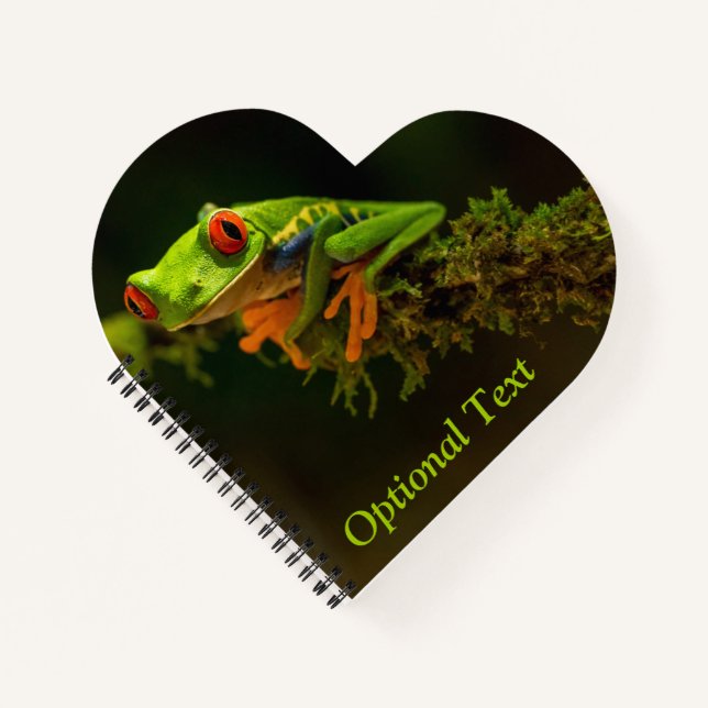 Carnet Gros plan d'une grenouille à arbre rouge #1 (Devant)