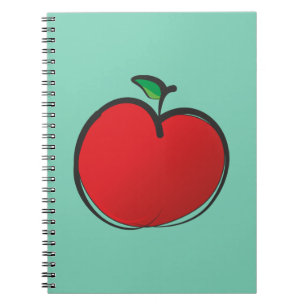 Carnet Grosse pomme rouge dessine sur un Arrière - plan v