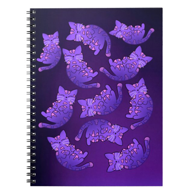 Carnet Groupe mignon pourpre Neon Kitten (Devant)