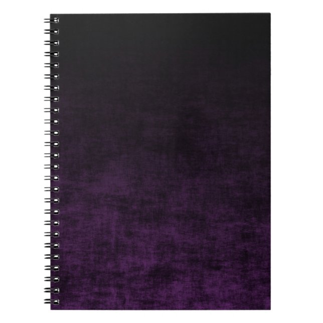 Carnet Grunge Ombre noir et violet texture (Devant)