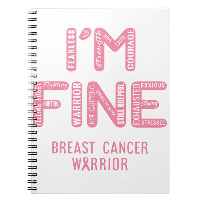 Carnet Guerrier du cancer du sein - JE SUIS FINE (Devant)