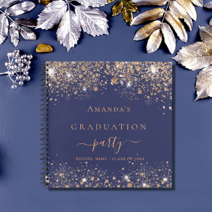 Carnet Guest book graduation marine bleu or parties scint