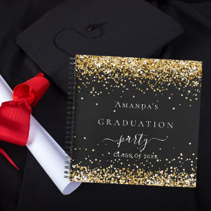 Carnet Guest book graduation or noir parties scintillant 