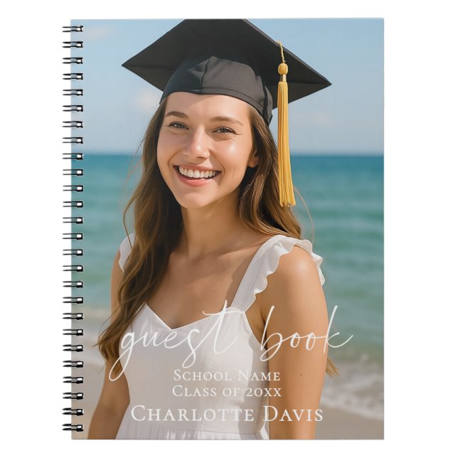 Carnet Guest book photo graduation party script (Devant)