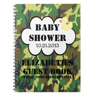 Carnet Guestbook de baby shower de camouflage de région