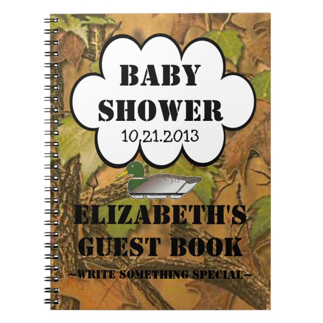 Carnet Guestbook de baby shower de chasseurs de canard (Devant)