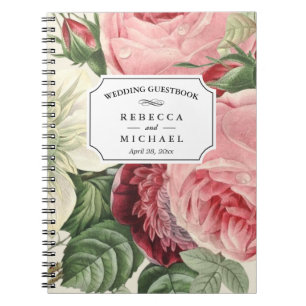 Carnet Guestbook de mariage - fleurs botaniques vintages