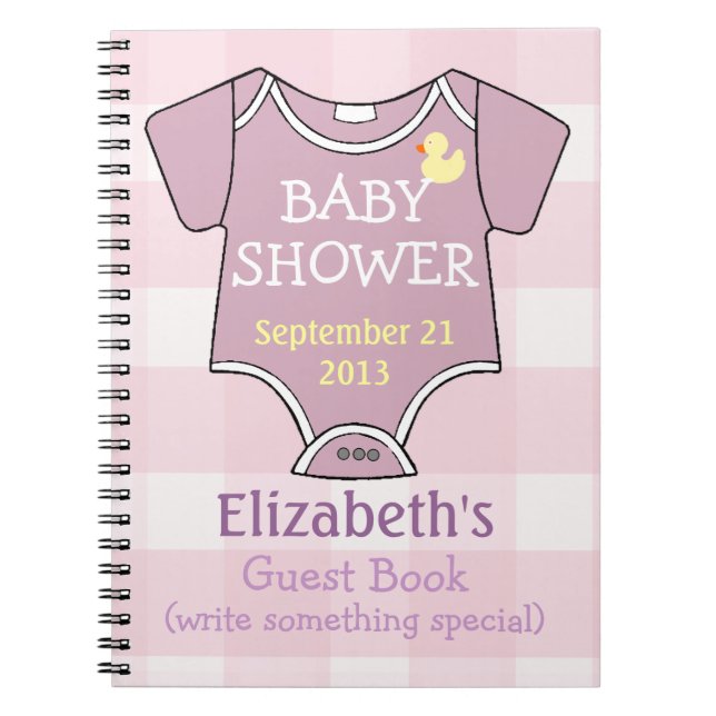 Carnet Guestbook mauve de douche (Devant)