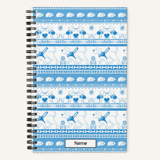 Carnet Guide Chien Conte Lab Motif - Bleu - Petit