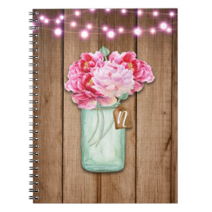 Carnet Guirlande de lumières roses et fleurs en pots Maso
