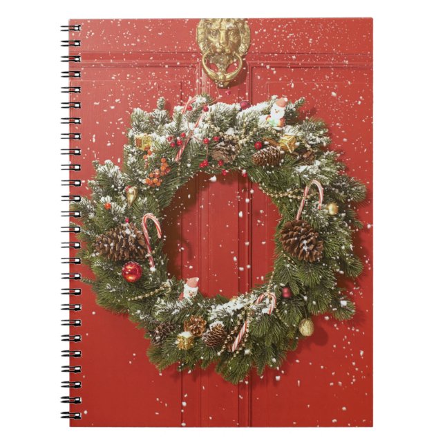 Carnet Guirlande de Noël accrochant sur une porte (Devant)