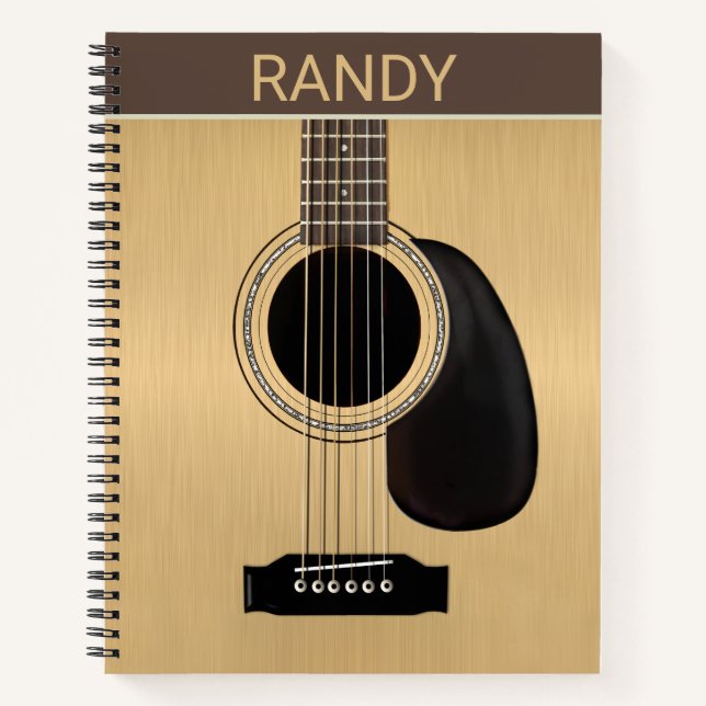 Carnet Guitare acoustique personnalisée (Devant)