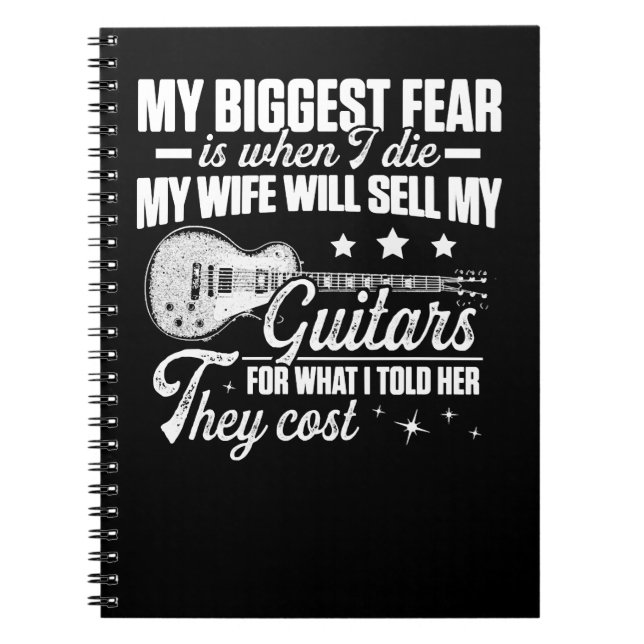 Carnet Guitare Mens Guitariste Papa Femme Vendre Guitare  (Devant)
