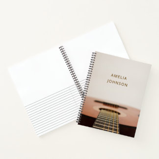 Carnet Guitare Moderne Nom de Musicien Personnalisé 
