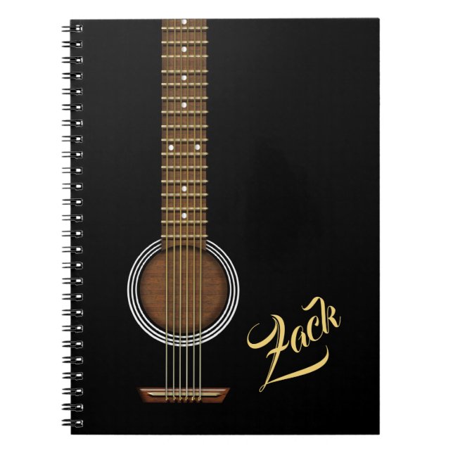 Carnet Guitare noire acoustique (Devant)