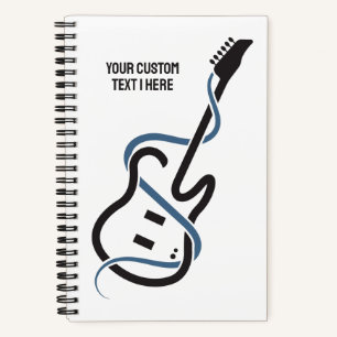 Carnet Guitare stylisée de texte personnalisé