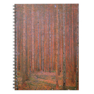 Carnet Gustav Klimt Fir Forêt Tannenwald Arbres rouges