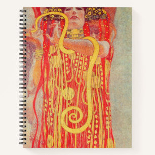 Carnet Gustav Klimt Red Woman Gold Snake Peinture