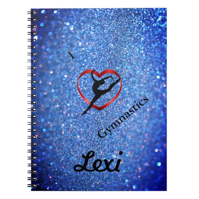 Carnet GYMNASTIQUE CUSTOMISÉ FILLES BLEU SPARKLE (Devant)