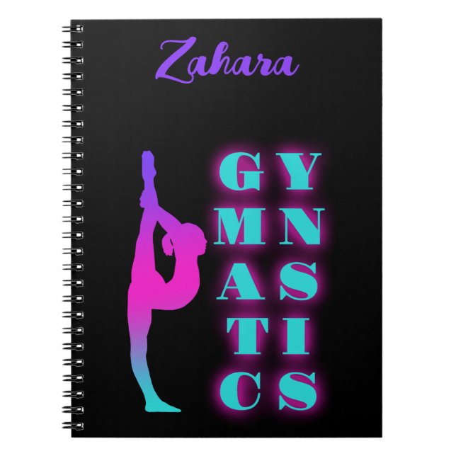 Carnet Gymnastique violet rose turquoise Ombre (Devant)