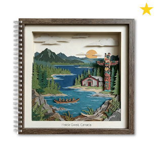 Carnet Haida Gwaii C.-B. Canada Collage de papier Diorama