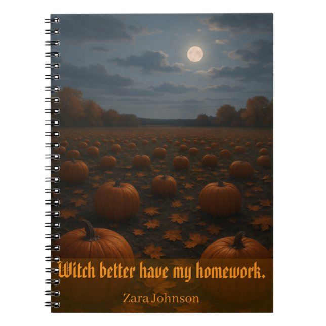 Carnet Halloween amusant personnalisable (Devant)