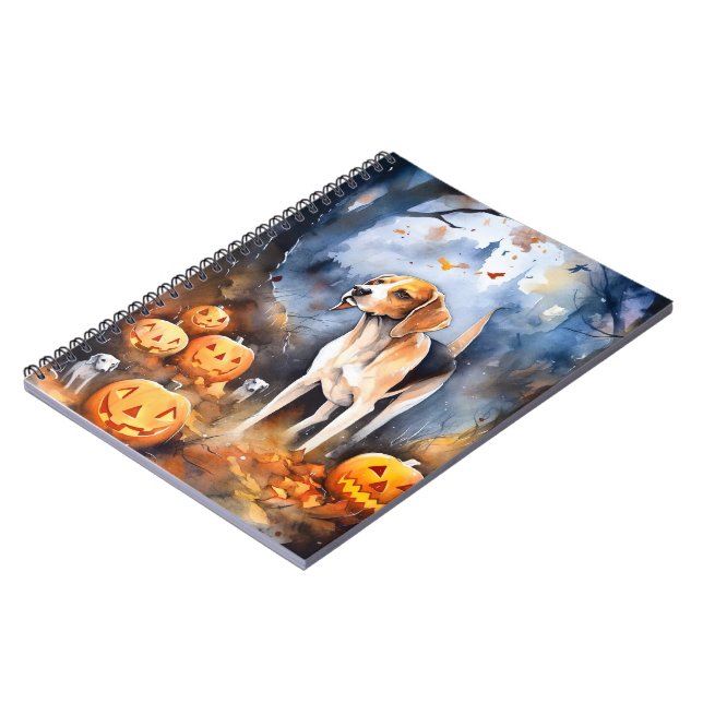 Carnet Halloween Anglais Foxhound Avec Citrouille (Côté gauche)