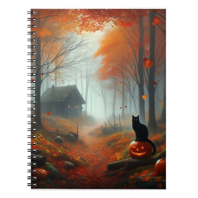 Carnet Halloween/Automne/Automne/citrouille/chat (Devant)