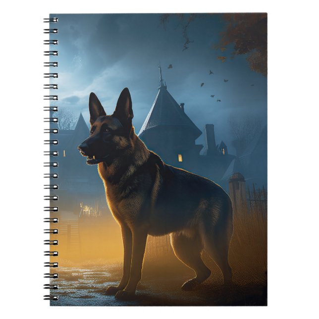 Carnet Halloween berger allemand effroi (Devant)