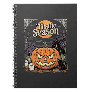 Carnet Halloween C'est la Saison Design de Chat Citrouill