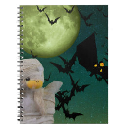 Carnet Halloween de maman, chauve-souris et lune