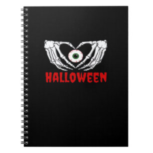 Carnet Halloween des yeux - Squelette Mains Coeur