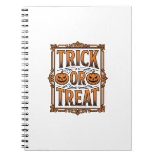 Carnet Halloween Farce Friandise Citrouilles Crânes Gravu