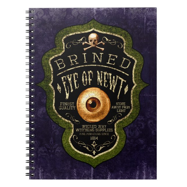 Carnet Halloween Gothique Œil De Triton Potion De Sorcièr (Devant)