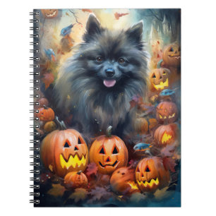 Carnet Halloween Keeshonté avec la peur Citrouille