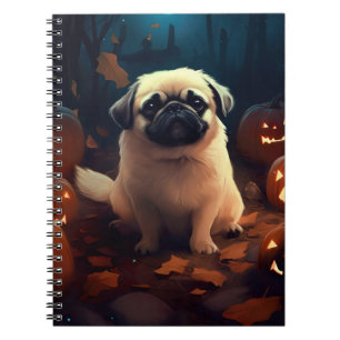Carnet Halloween Pekingese Avec Peur Citrouille