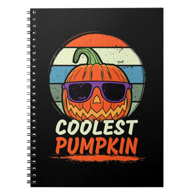 Carnet Halloween Retro le plus frais Citrouille Premium (Devant)