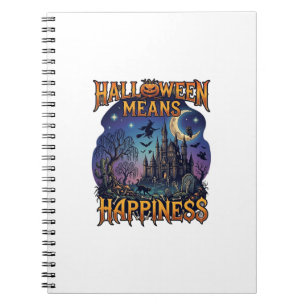 Carnet Halloween signifie bonheur château hanté sorcière
