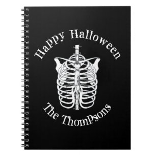 Carnet Halloween Skeleton noir blanc X Ray