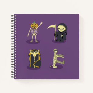 Carnet Halloween Squelette Dracula Mummy Griffe Reaper
