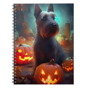 Carnet Halloween Terrier écossais avec la peur Citrouille