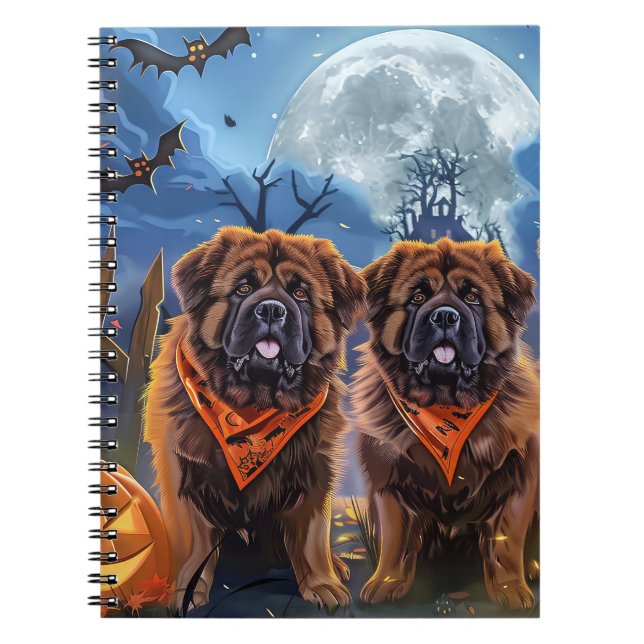Carnet Halloween Tibétain Mastiff Éffrayant (Devant)