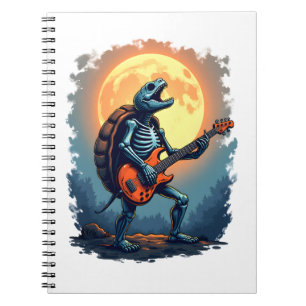Carnet Halloween Turtle Skeleton Rocker Tee pour Music Lo