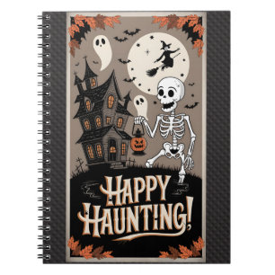 Carnet Halloween Vintage squelette et citrouille