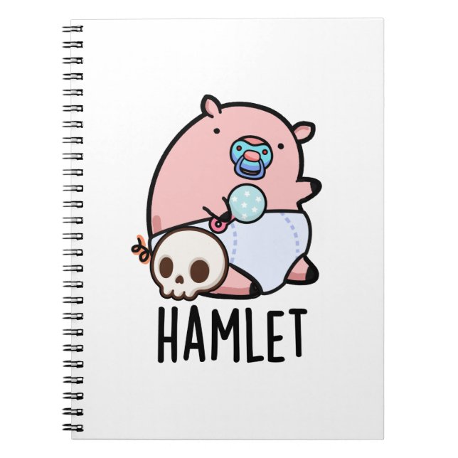 Carnet Hamlet Drôle Shakepear Bébé Cochon Pun  (Devant)